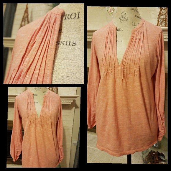 LOFT Tops - 2/$20 ANN TAYLOR Loft Boho Peachy Cotton Top S Small